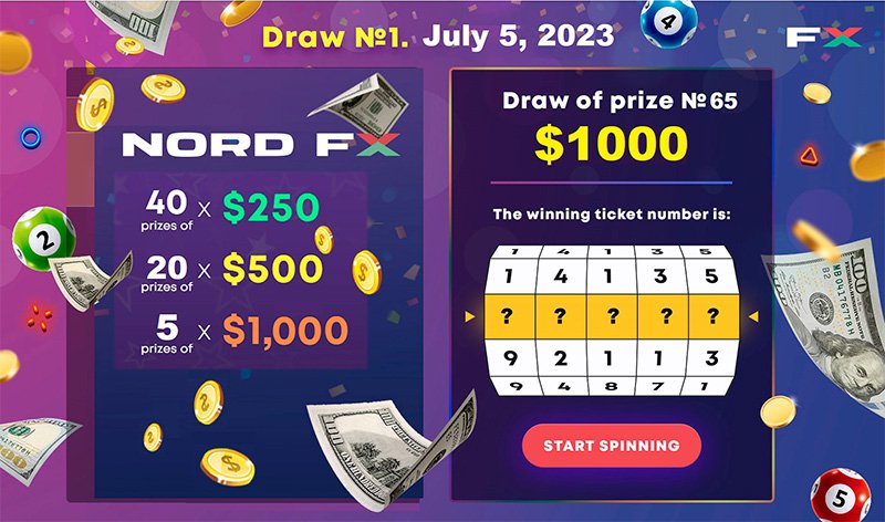 NordFX Lotre Super: 65 Hadiah Pertama Senilai $25.000 Telah Diundi1